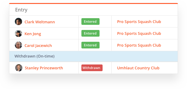 sportyHQ Let players modify or withdraw their entry